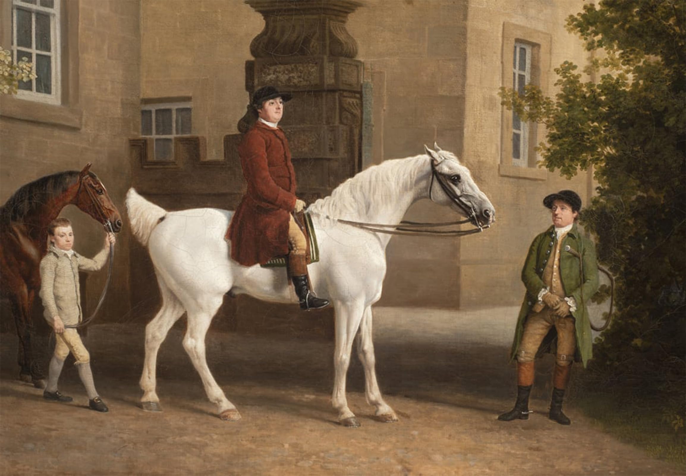 ARTXLXXBN Famous Painting Canvas Artwork Graffiti Print Rd of Portland in Front of Welbeck Abbey Riding Stables by George Stubbs Portrait Canvas Image for Home Decor 60x90cm