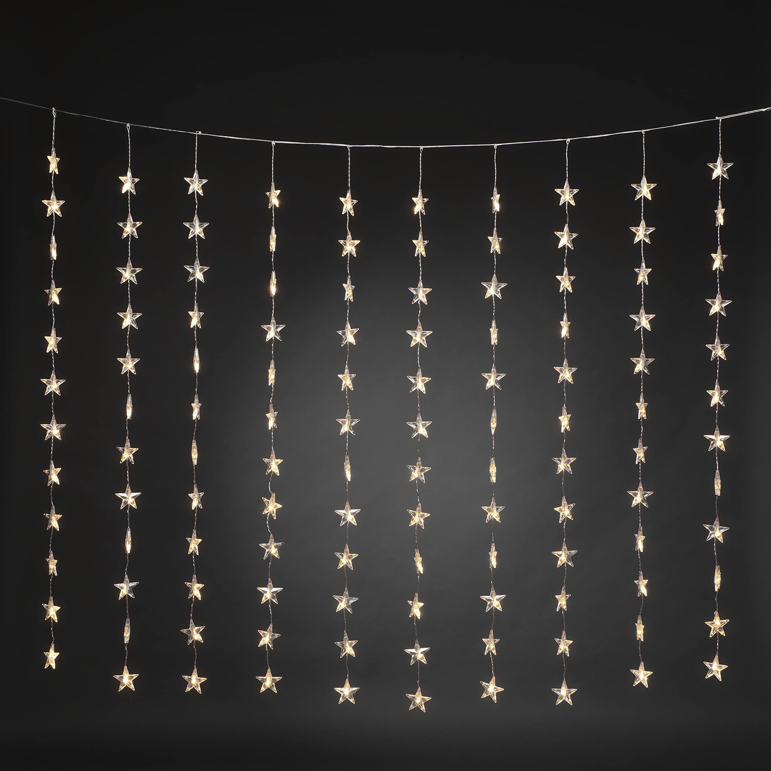 Konstsmide Tenda luminosa a stella LED, bianca, 120 x 140 cm, 3703-103EE