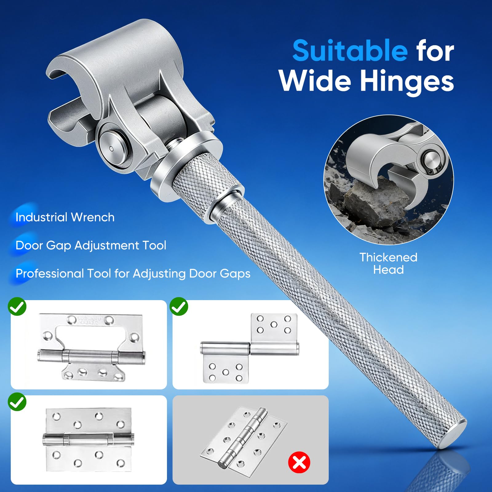 Herramienta Ajuste Bisagras Puerta, Enderezador Bisagra Ajustable Acero Inoxidable para Bisagras de 10 a 32 mm Llave Ajuste Holgura para Bisagra Puerta Herramienta