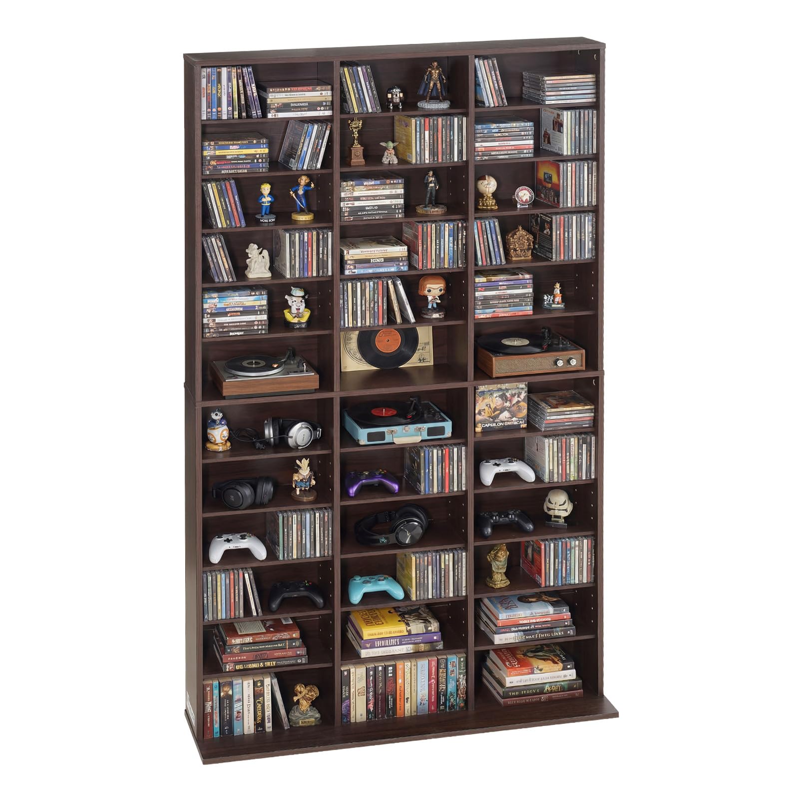 VEVOR Scaffale Porta CD Riviste Libri Giochi 12 Ripiani, Mobile Contenitore Multimediale Libreria per Collezioni Ripiani Regolabile Organizer per Collezionismo Uffcio Soggiorno Salotto Camera da Letto