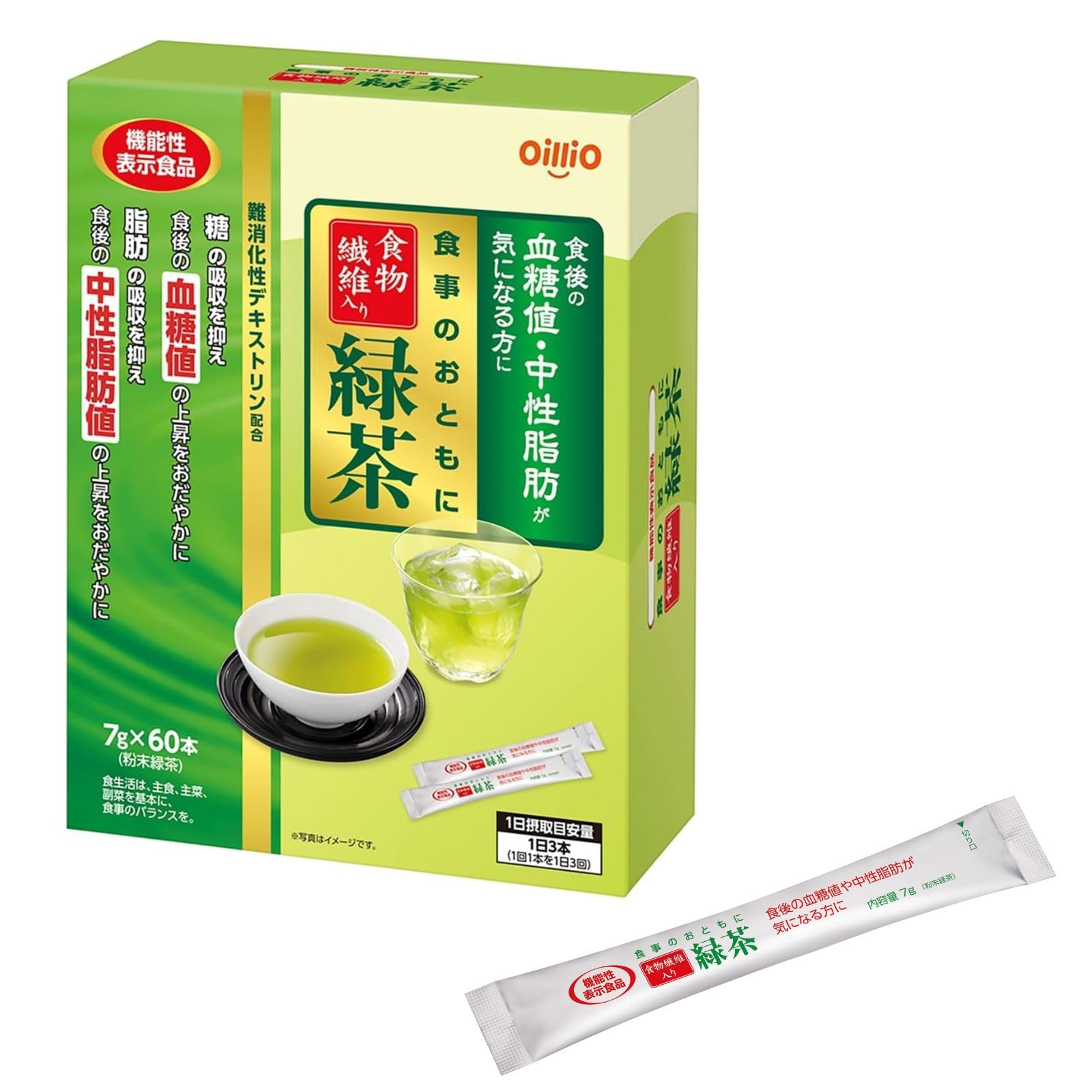 日清オイリオ 食事のおともに 食物繊維入り緑茶 60包 [機能性表示食品]