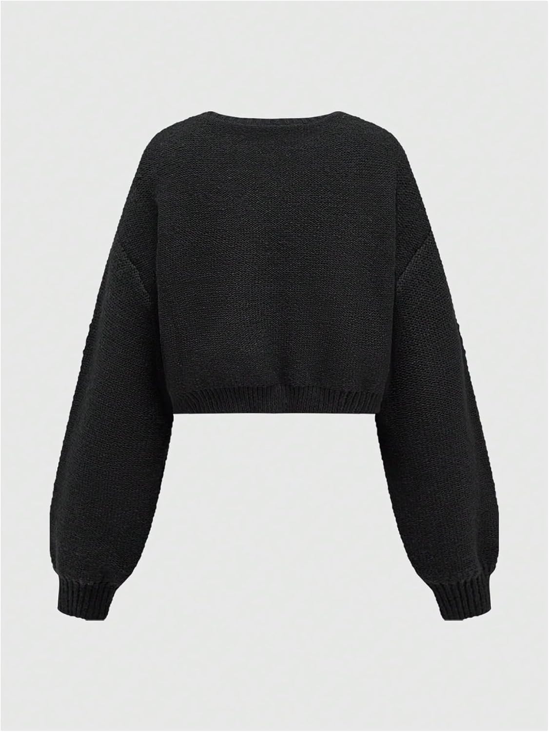 Women's Cropped Cardigan Sweater Embroidered Cardigan Cropped Sweater Button Down Knit Top Outerwear - Image 2