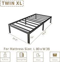 Vista 103 de Base de cama tamaño Queen de 12 pulgadas, no necesita somier, base de colchón de plataforma de metal resistente con listones de acero