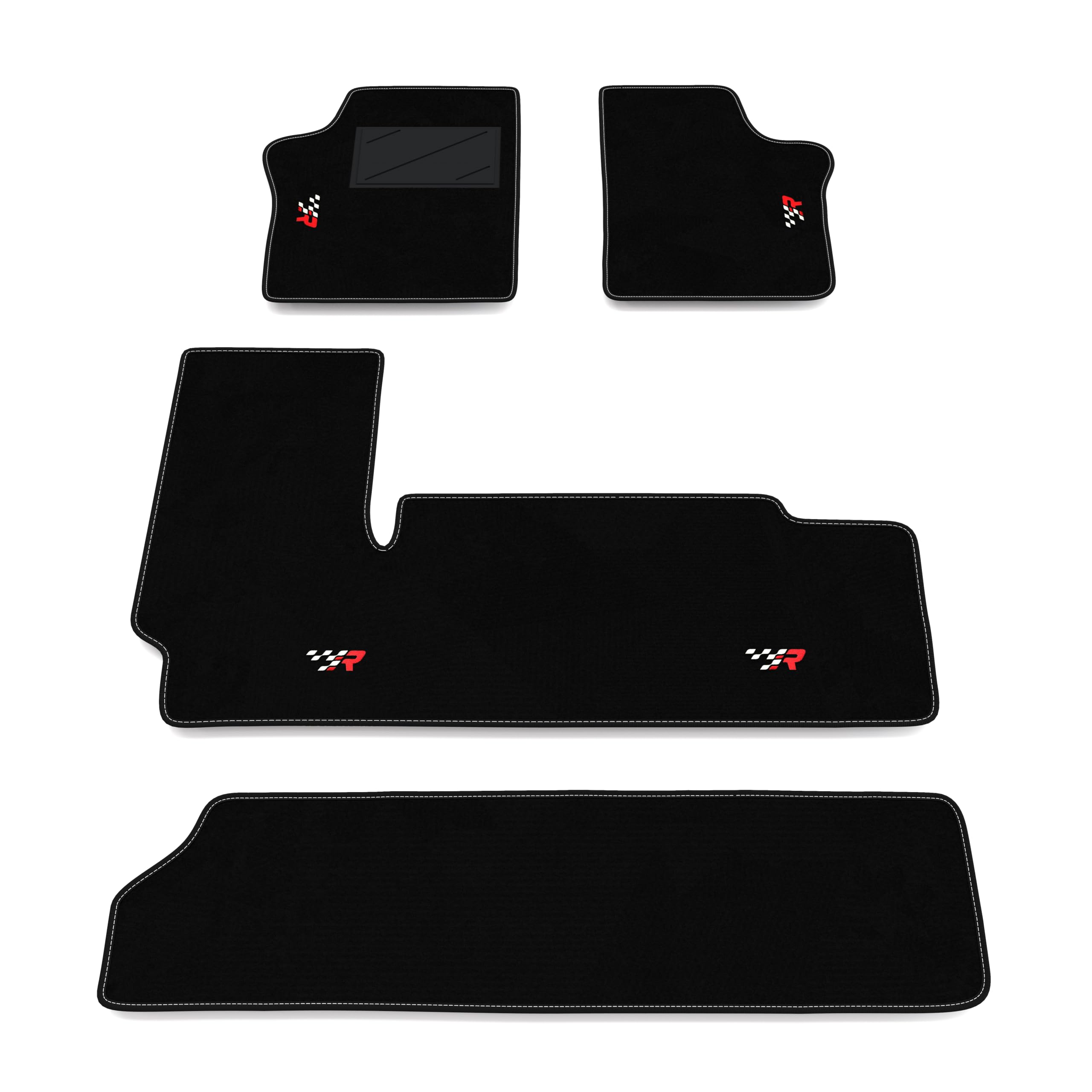 Set de Tapis de Voiture compatibles avec Chrysler Voyager 9 Places 1990-1995 | Tapis sur Mesure en Moquette, Broderie R Racing, sur Mesure