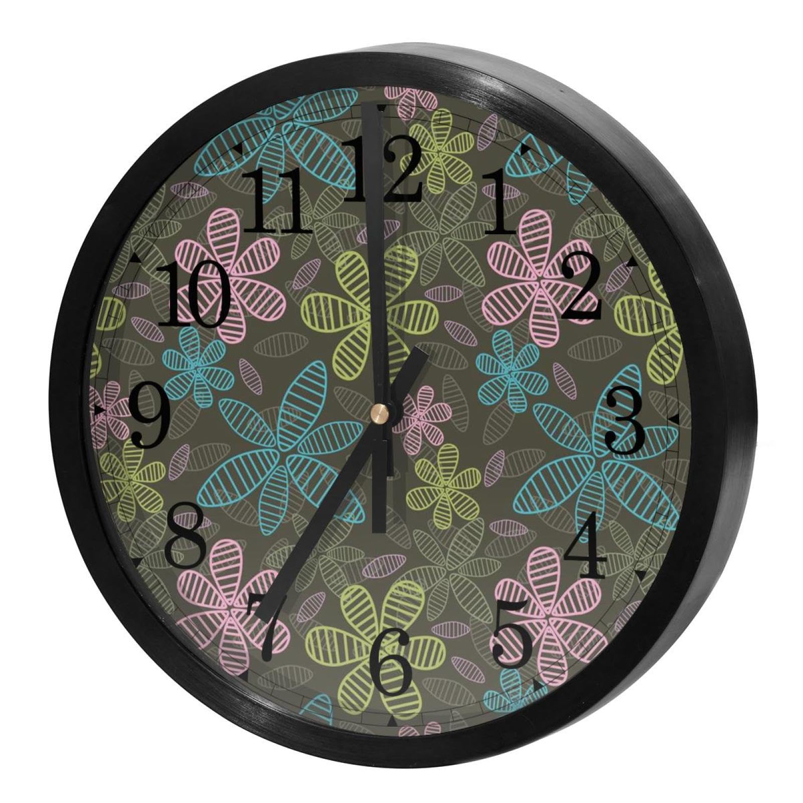 Horloge murale ronde fleurie pour décorer votre cuisine