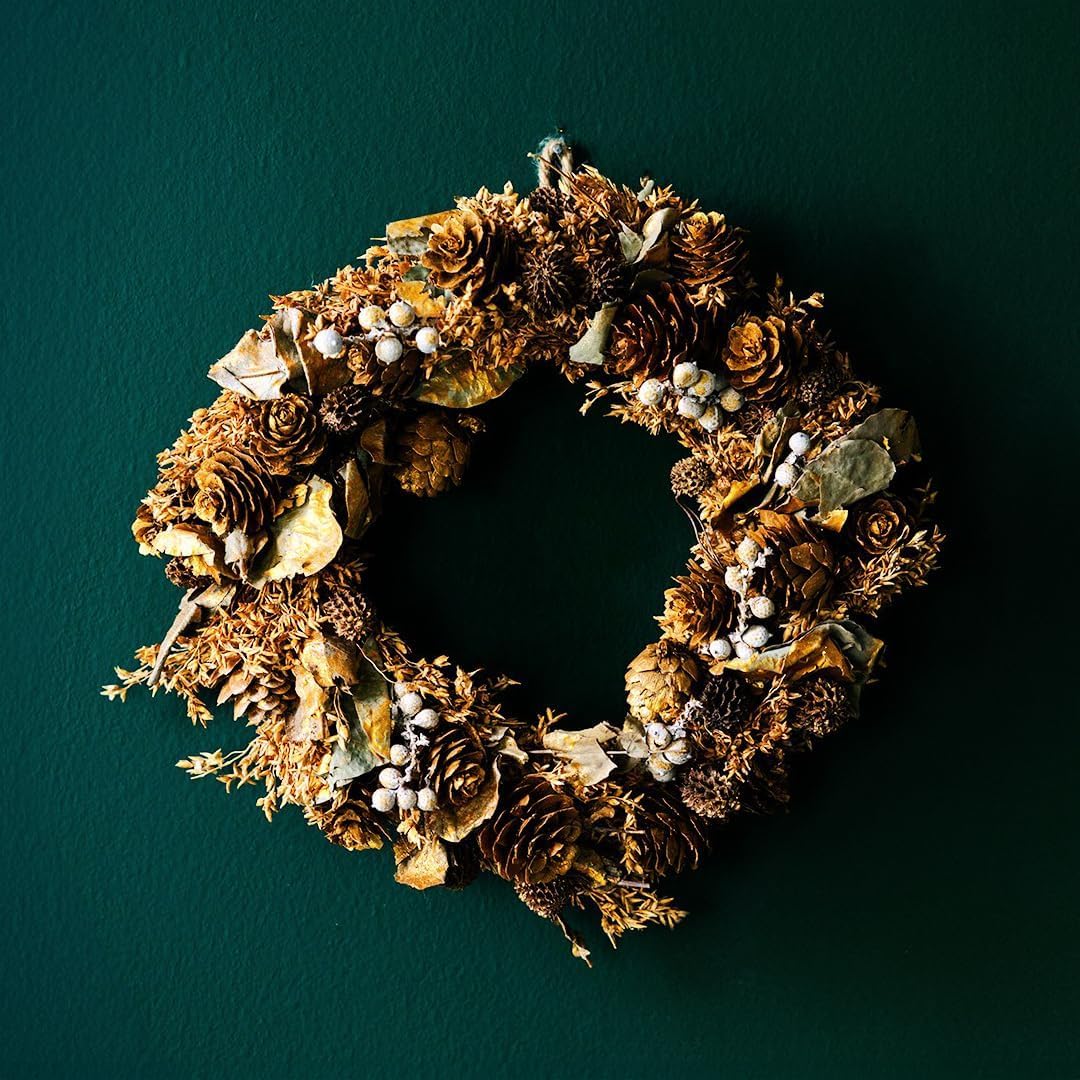 Marco Paul Interiors 24Cm Orange Scent Marco Paul 24Cm Orange Christmas Door Wreath - Natural Scented Dried Foliage With Orange Slices, Berries & Pinecones - Rustic Festive Decoration For Front Door, Wall, Fireplace Or Table Centrepiece