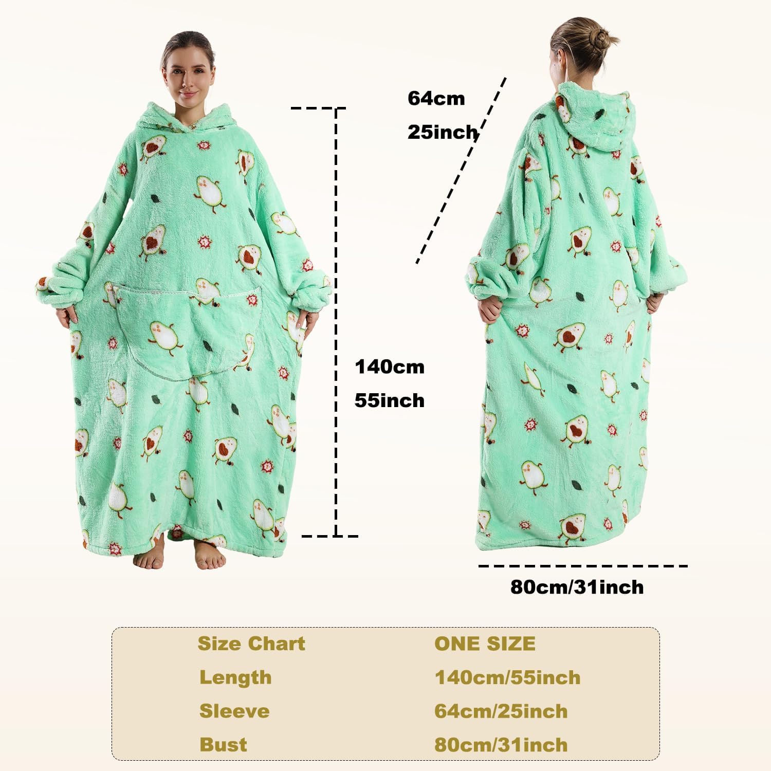 Wearable Blanket Hoodie for Adults - Oversized Soft Warm Blanket Sweatshirt, Gifts for Women & Men - Image 5