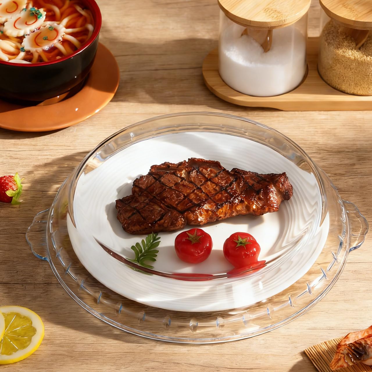 Cabilock Couvercle Verre Transparent pour Micro Ondes et Four Résistant Chaleur et Éclaboussures Compatible avec Plat à Quiche Cuisson Nettoyage Facile Au Lave