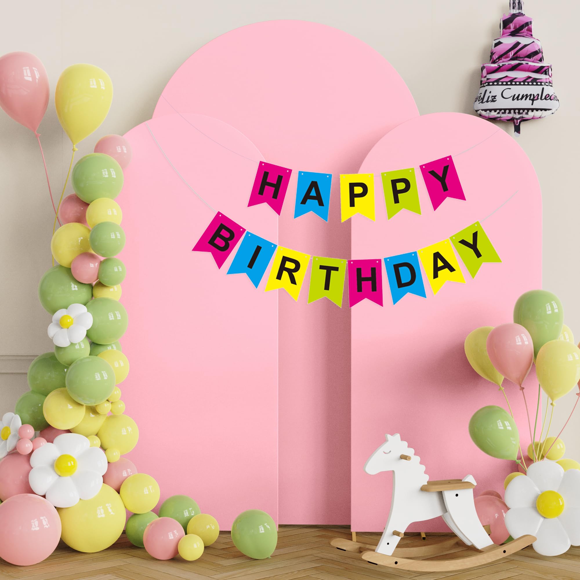 Putros Pink Wedding Arch Cover Set of 3 Spandex Fitted Arch Cover for Round Top Chiara Backdrop Stand Covers for Wedding Birthday Party Decoration 7.2FT, 6FT, 6FT