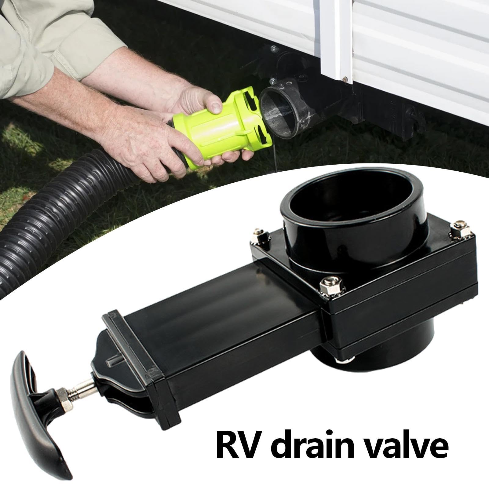 Vanne d'évacuation des eaux usées pour camping-car - 50 mm - Avec poignée - Vanne de vidange durable - Pièces de rechange pour camping-car, vanne de purge de déchets pour réservoirs d'eaux usées dans