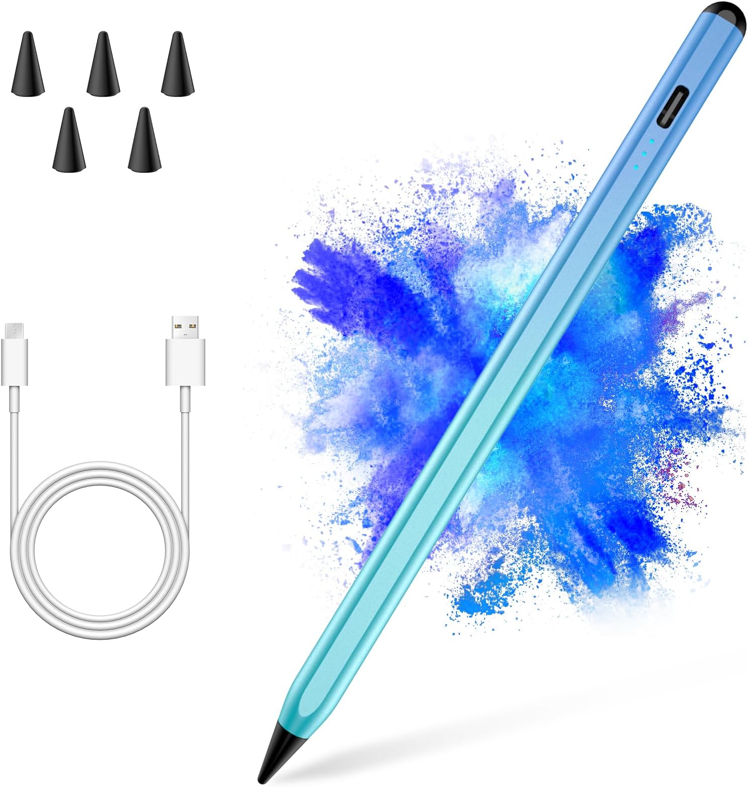 Gradient Color Stylus Pen for iPad 2018-2025 with 5 Extra Tips, Apple Pencil for A16/11th/10th/9th/8th/7th/6th Gen, iPad Pencil Compatible with Pro 11/12.9/13in M4, Air M3/M2/5th/4th/3th Gen, Mini 6/5