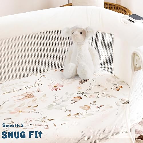 Miniatura 4 de Juego de 3 sábanas ajustables elásticas ultra suaves, ajuste universal para cuna de bebé, colchón rectangular ovalado, seguro y cómodo, hermosa