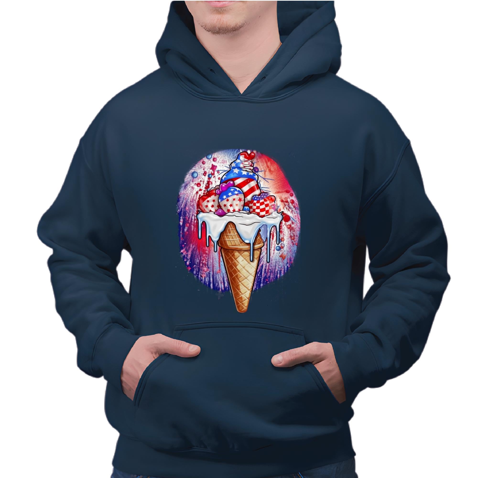 Gift for Pop Lovers 4th July Merica Patriotic Popsicle Independence Day Fourth July Memorial Day Black Muticolor Unisex Hoodie