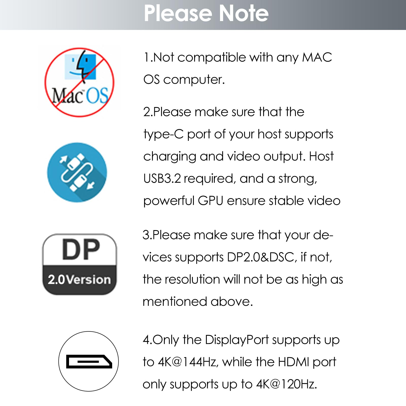 WAVLINK Stacja dokująca USB C z dwoma portami HDMI-4, 2 DP, 2 HDMI, 100 W PD IN, 5G Ethernet do Dell/HP/Lenovo itp., tylko do komputerów z systemem Windows – wymagany host USB 3.2