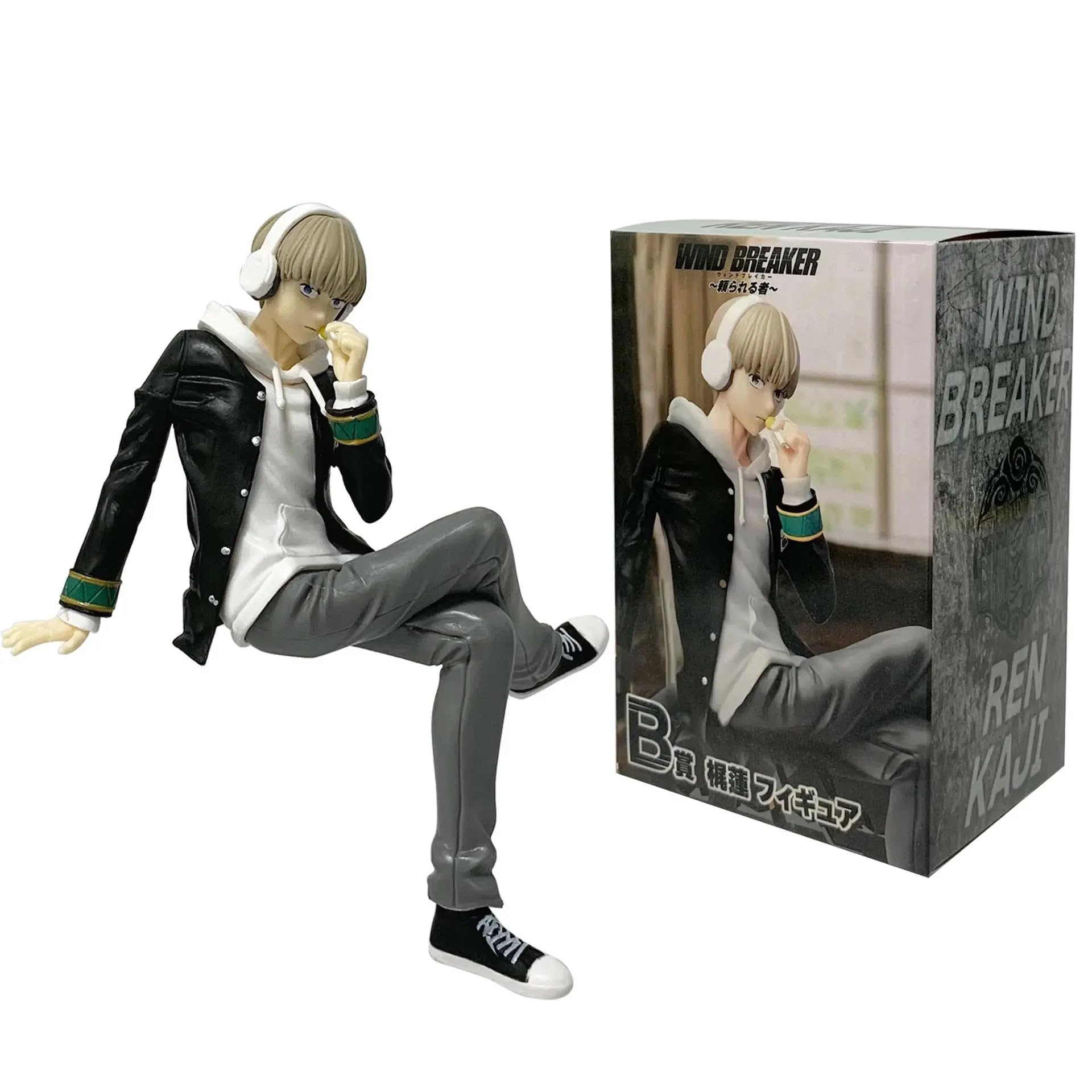 Anime Wind Breaker Figurines  Haruka Sakura Furin Kaji Ren Delinquent Fighting High School Collectible Statues | Bofurin Street Fight Display Models for Manga & Anime Merch Fans (Kaji Ren 15cm)
