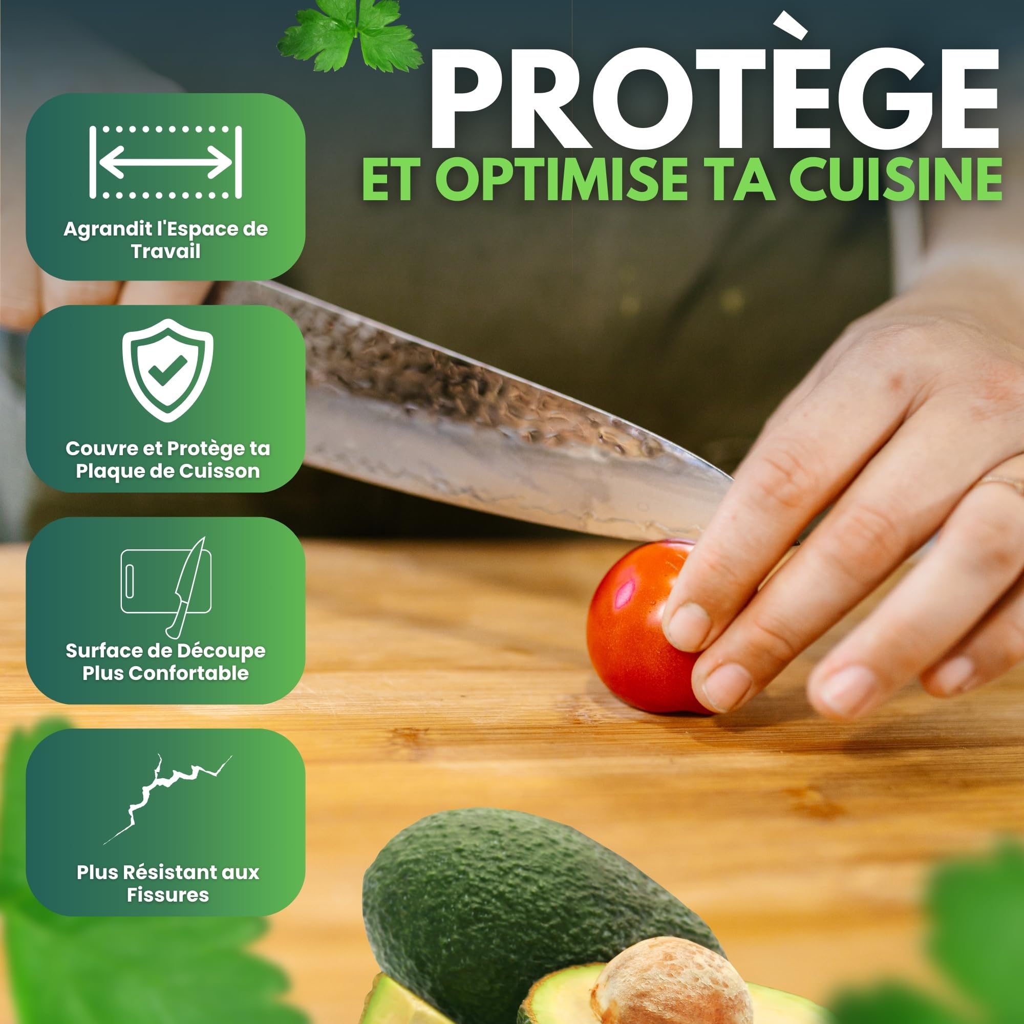 Protection Plaque Induction 100% Bambou Antidérapant - Protege Plaque Induction - Protection Plaque de Cuisson - Protege Plaque de Cuisson