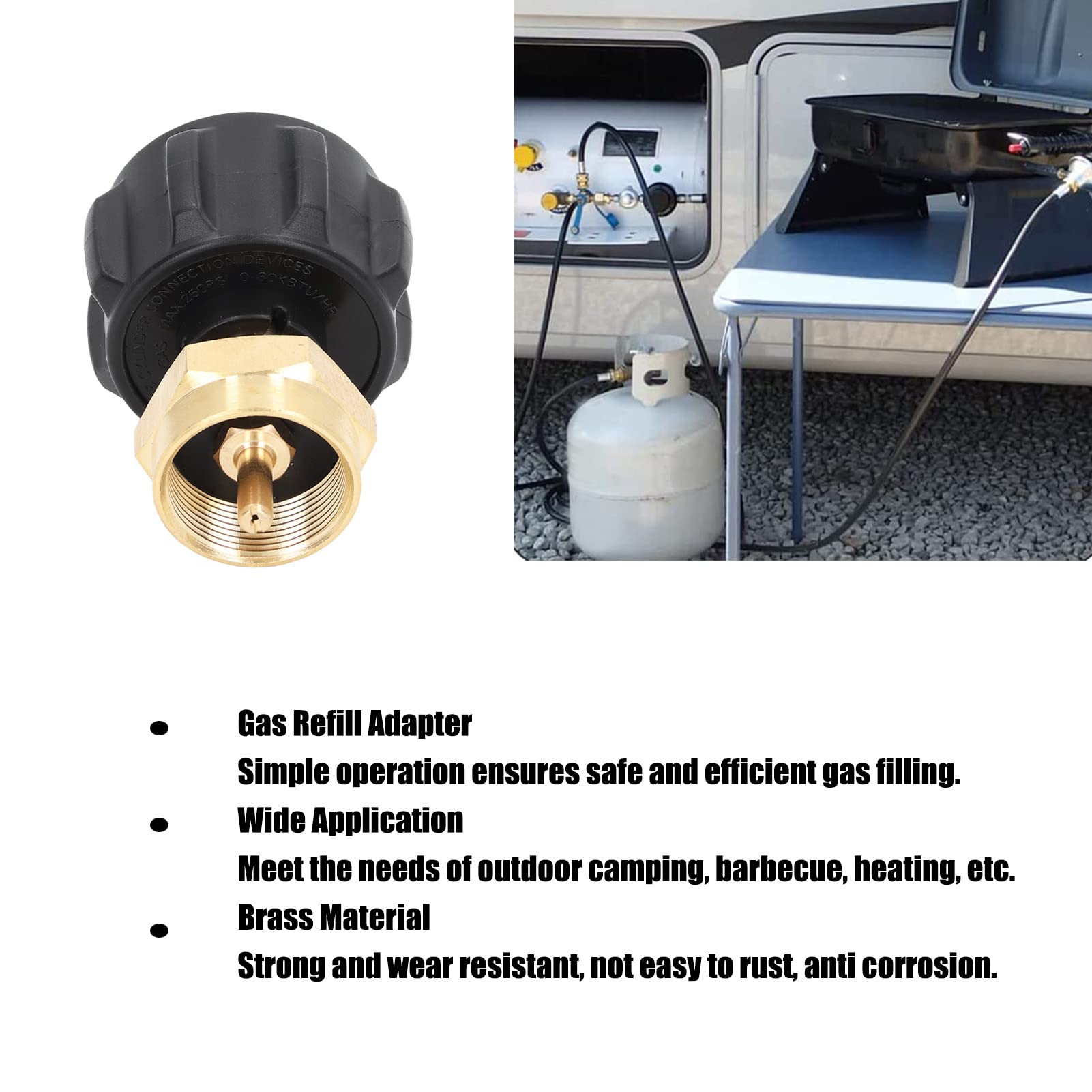 Adaptateur de recharge Regulateur de gaz Valve en laiton Coupleur QCC1 250PSI