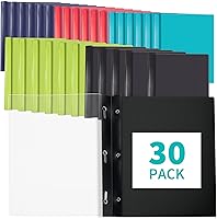 Vista 13 de Binditek Paquete de 10 portadas de informes frontales transparentes resistentes con 3 puntas, capacidad para 100 hojas, carpeta de informes