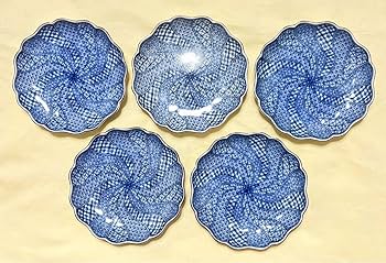 未使用　たち吉橘吉　染付捻祥瑞　輪花中皿5枚　縁起銘々皿 Amazon.co.jp: たち吉橘吉 染付捻祥瑞 輪花中皿5枚 縁起銘々皿