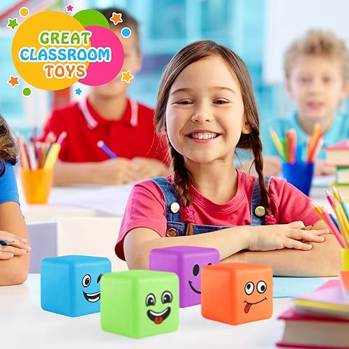 Miniatura 6 de Paquete de 30 cubos de estrés de levantamiento lento, cubo cuadrado, bolas antiestrés, bolas antiestrés para masa, juguetes blandos para aliviar la