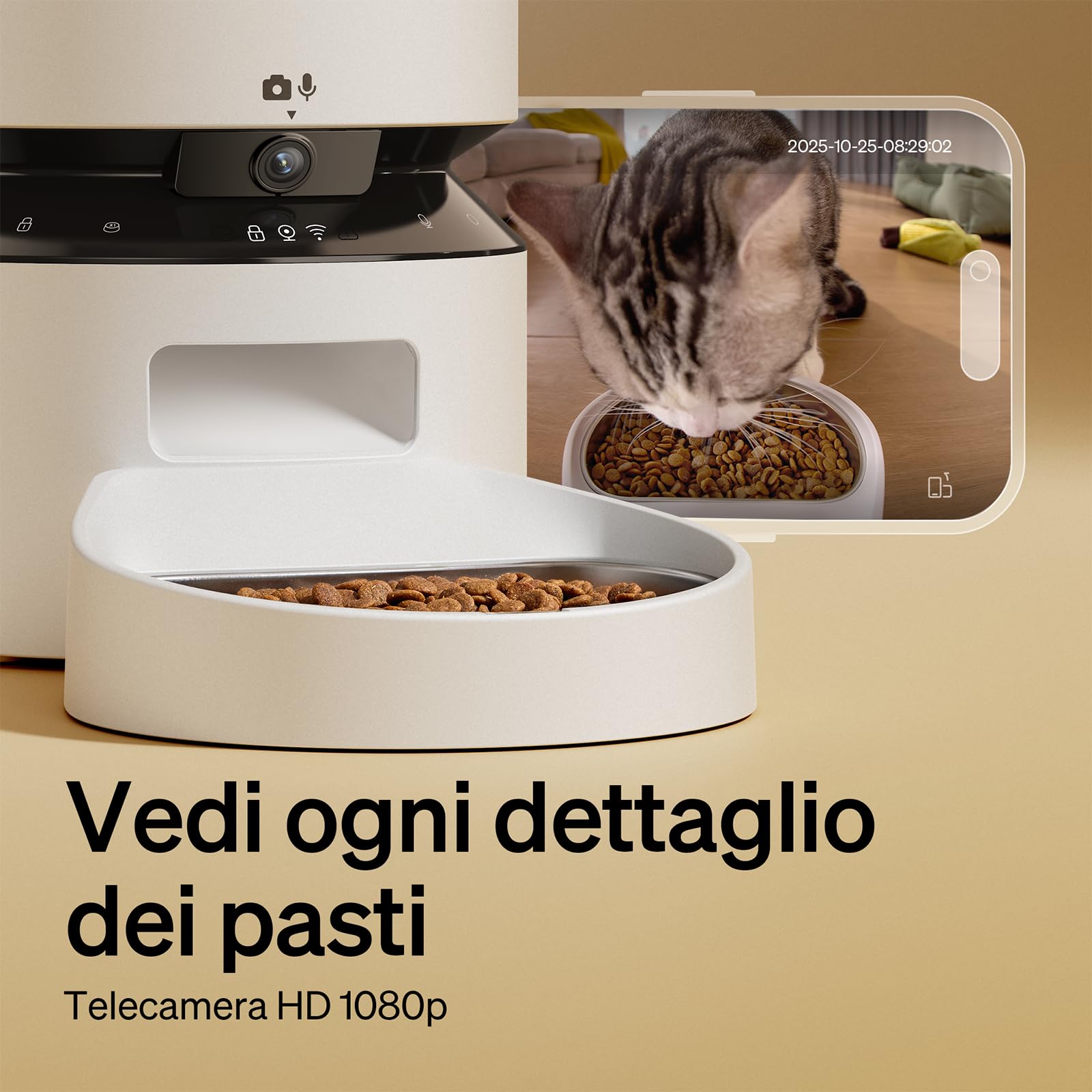 PETLIBRO Mangiatoia Automatica per Gatti da 5 Litri con APP - Mangiatoia per Cani WiFi 5G e 2.4G Sensore Cibo Basso e Blocco
