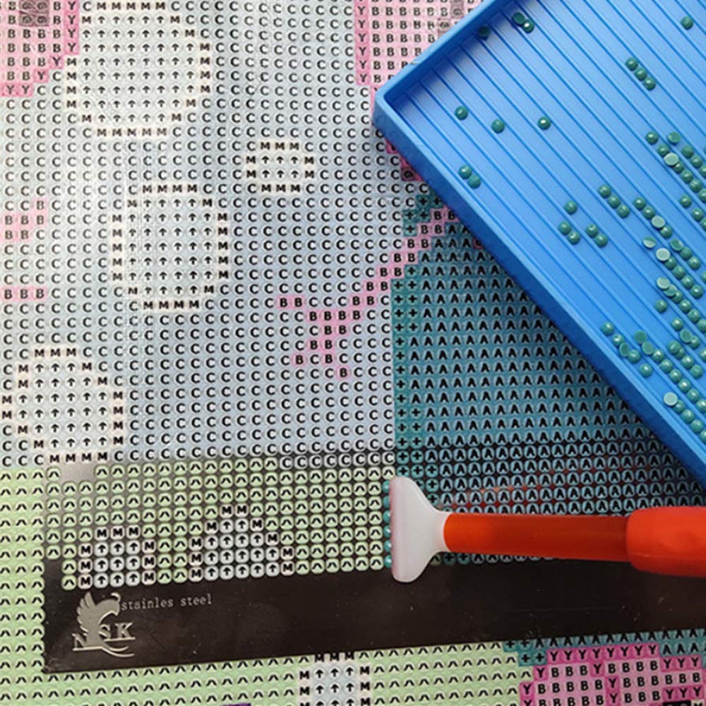 Righello 5D Per Pittura Diamanti - 50 Griglie In Acciaio Inox Con Raschietto Per Point Croce - Foto 6