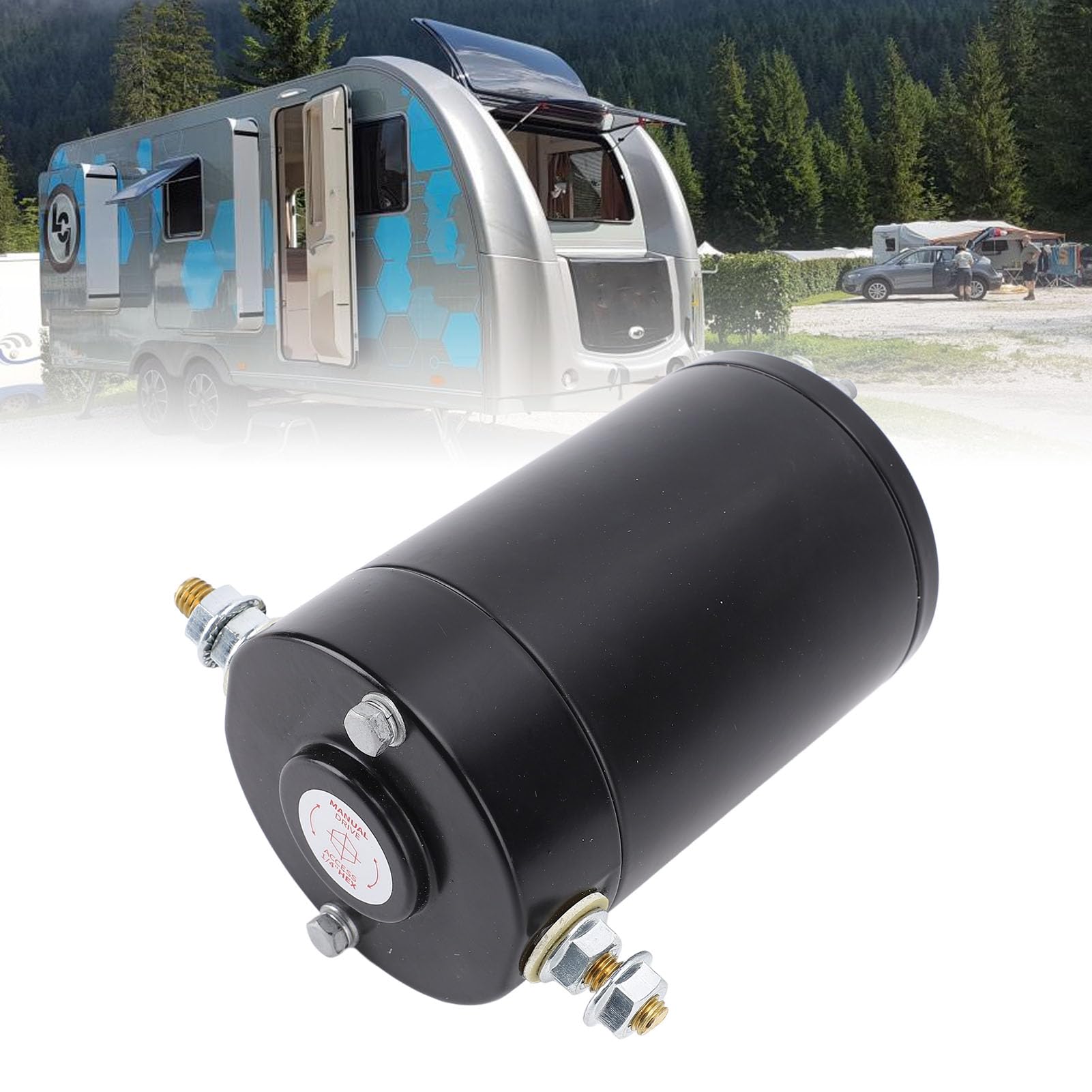 CHICIRIS Motor de Bomba Hidráulica DC12V, 0,8 Kw 4200 Rpm, Motores de Tren de Aterrizaje de Quinta Rueda RV, para Lippert Venture, Motor de Bomba Deslizante, Negro