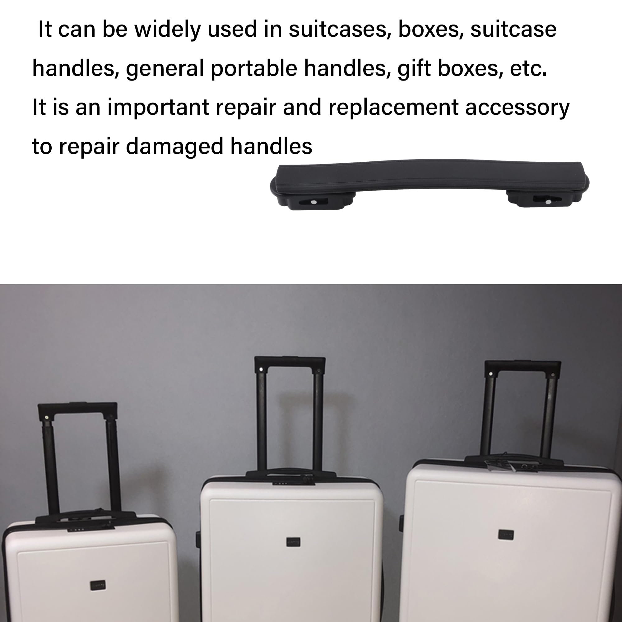Maniglia Ricambio Valigia Flessibile | Lunghezza 21,5cm | Grigio | Pezzo DIY Per Bagagli - Foto 7