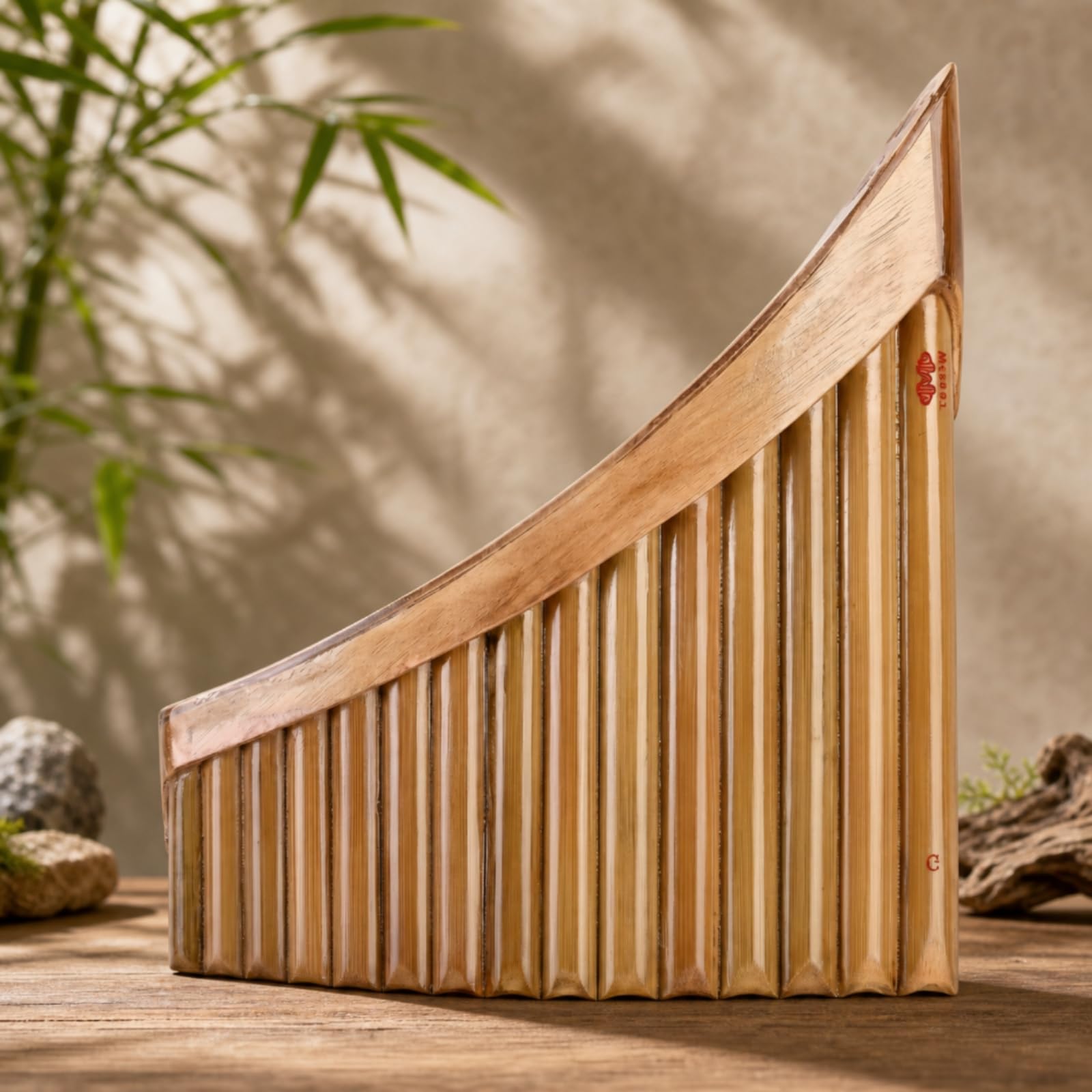 Panflöte Bambus Panpipe Rohrflöte Blasinstrument Traditionelle Röhrenanordnung mit Verstellbaren Klarer G4 Bis G6 mit Reinigungstuch Und tasche für Musikschule Zuhause Bühne