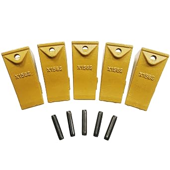 5 Pack X156S Backhoe Bucket Teeth with Pins for Skid Steer and Mini Excavator Buckets 5PK