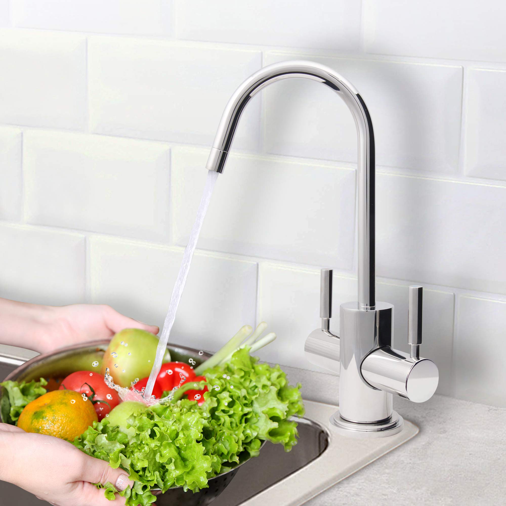 APEC Water Systems FAUCET-HC-WST-CM Instant Hot and Cold Reverse Osmosis Drinking Water Dispenser, Chrome