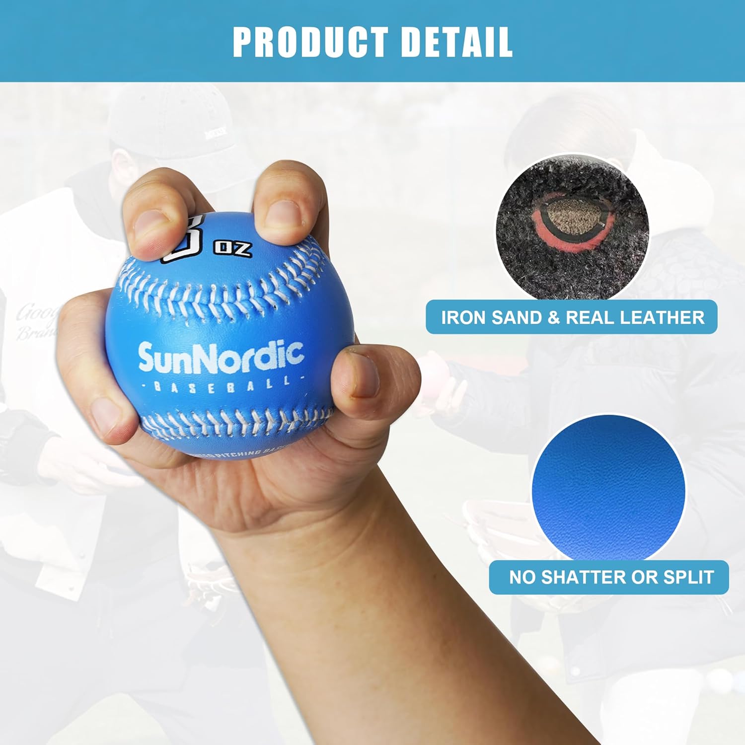 Weighted Baseballs Set of 9, Premium Leather Baseball with Baseball Bands for Pitching, Variable Weight Baseballs for Improved Power & Pitching Training - for All Skill Levels