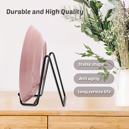 Miniatura 4 de Mocoosy Paquete de 2 soportes de placa de 4 pulgadas para exhibición, soporte de placa de caballete de hierro negro, soportes de marco de metal para