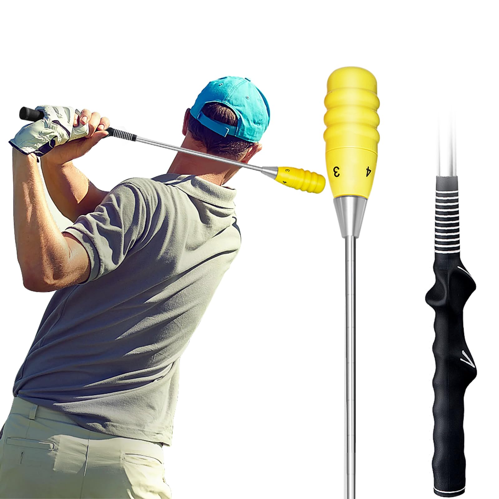 CAITON Golf Swing Trainer - Adjustable 5-Gear Golf Swing Stick for