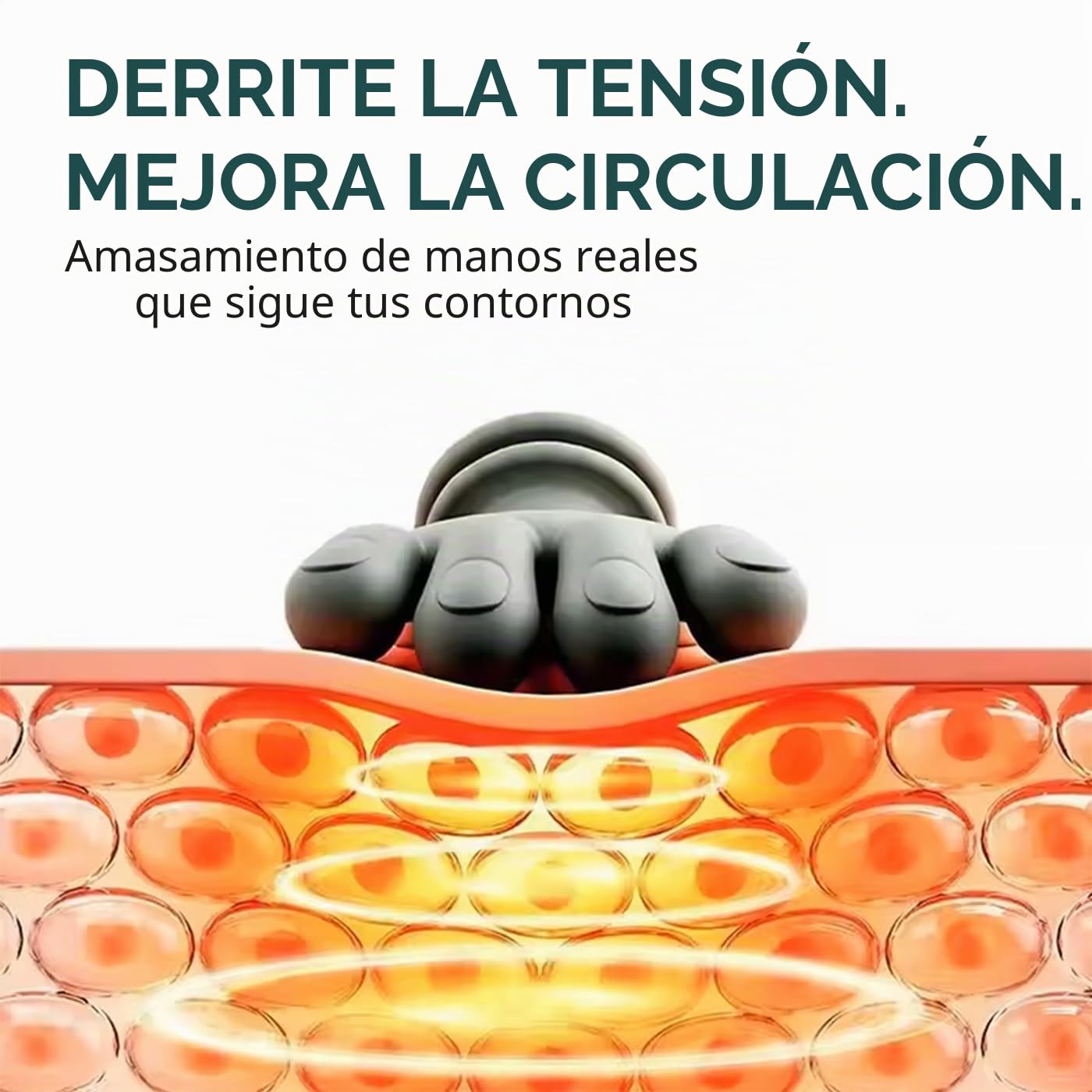 Masajeador de cuello y hombros con calor, embalaje de regalo, recargable por USB inalámbrico, 3 intensidades de masaje y 2 niveles de calor, diseño ergonómico 4D para alivio de cuello, espalda y