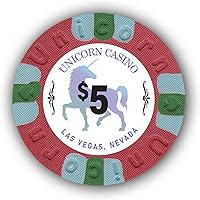 Vista 9 de DA VINCI Paquete de 50 fichas de póquer Unicorn All Clay de 0.32 oz con denominaciones, auténticas fichas de casino ponderadas