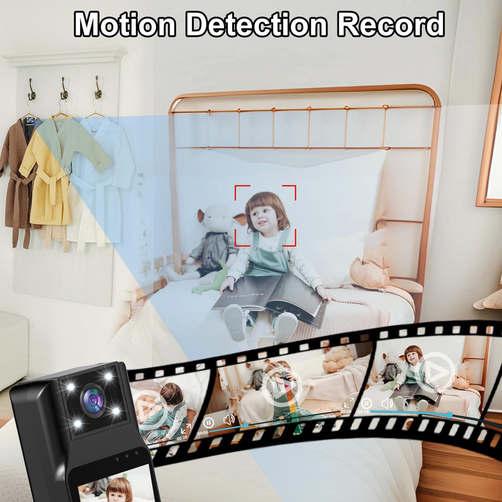 Camnoon 4K Body Camera with Audio and Video Recording Wearable Body Cam Mini Video Camera with Magnetic Back Clip 180° Rotatable Lens Motion Detection for Law Enforcement Delivery Personal Traveling