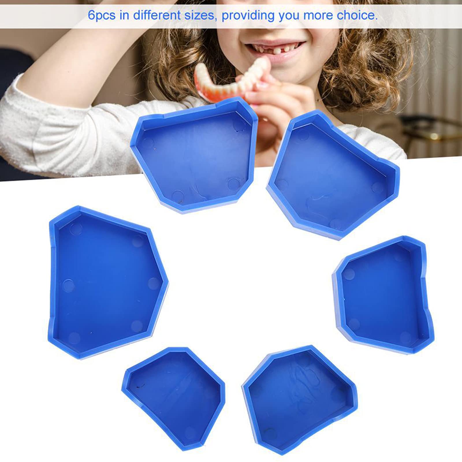 Modello Da Laboratorio Odontotecnico Shanrya In Silicone Blu: Set 6 Pezzi S, M, L - Foto 7