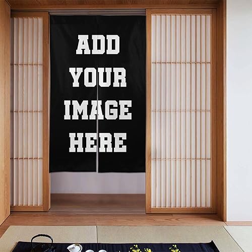 Miniatura 2 de JCETUNO Cortina japonesa personalizada Noren para colgar con imagen y texto, panel de cortina para puerta, divisores de habitación para partición