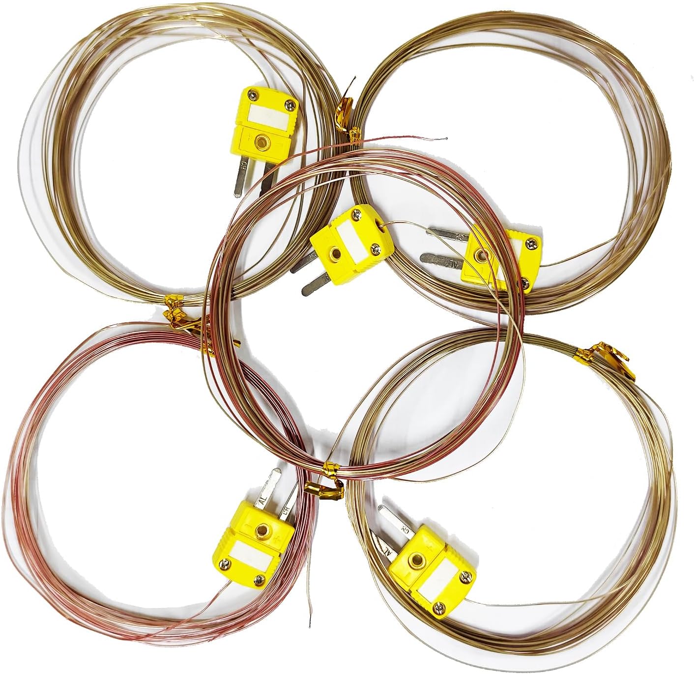 5pcs Pack High Accuracy K Type Mini-Connector Thermocouple Temperature Probe Sensor, 5 Metes Long Measure Range -40°C~260°C (-40°F~500°F)