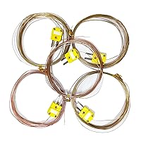 Vista 7 de 5 piezas de paquete de alta precisión K tipo mini-conector termopar sensor de sonda de temperatura, 1 metro de largo Rango de medición -50°C~482°C