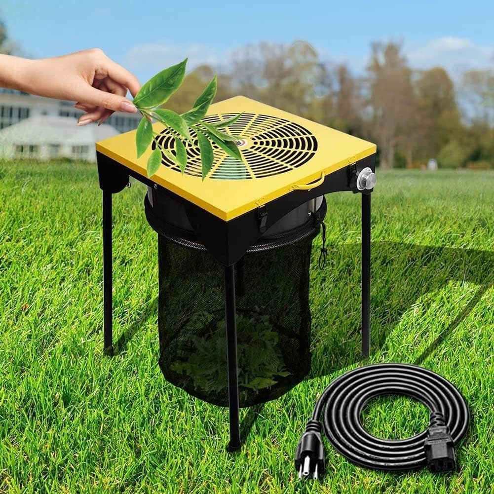 Cortadora eléctrica de hojas, 45,7 cm, ajustable, 3 velocidades, con 6 cuchillas de acero y bolsa de recolección para plantas hidropónicas y corte de flores