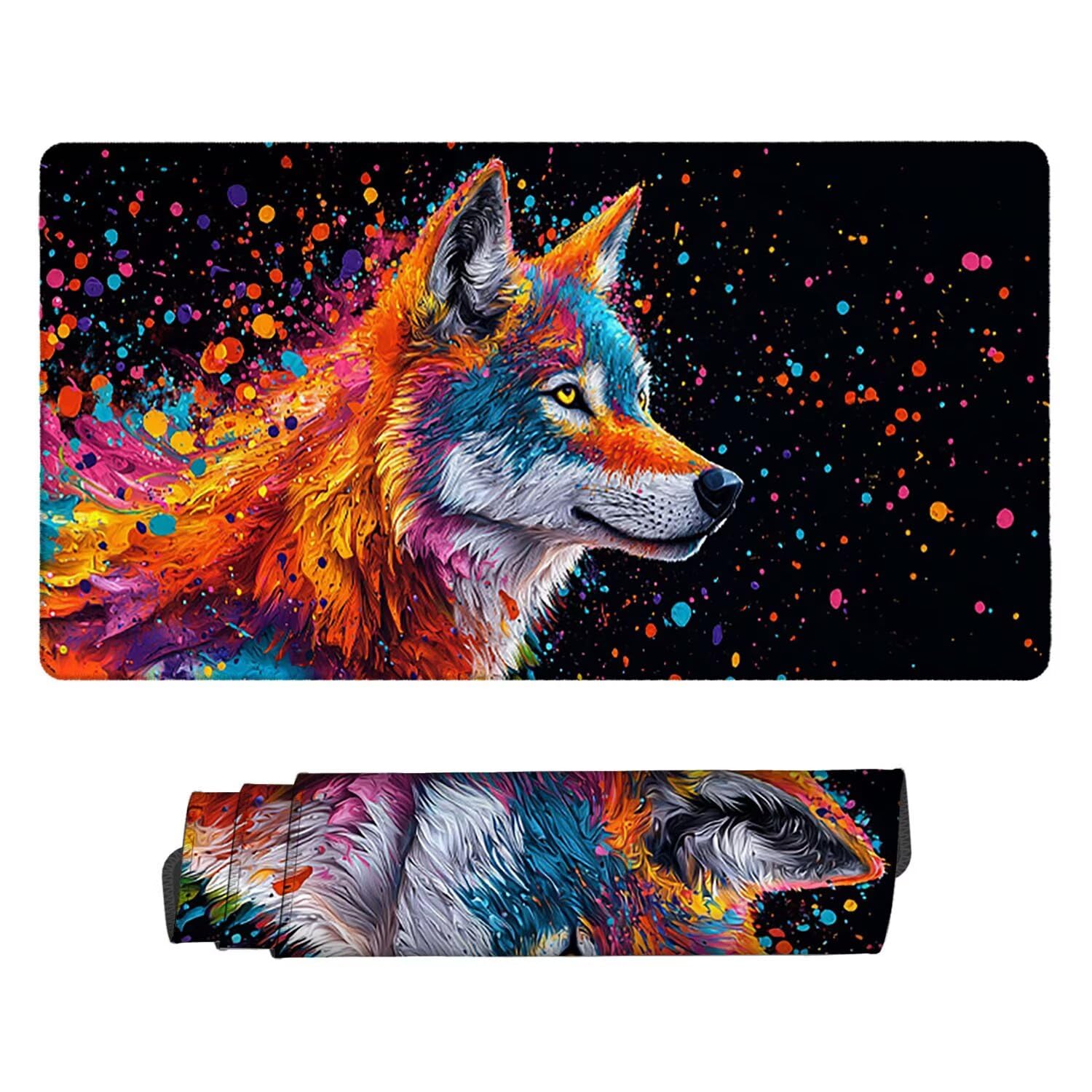 Podkładka pod mysz do gier, 1600 x 800 mm, XXL, duża gamingowa podkładka pod mysz, wodoodporna podkładka pod mysz, długa podkładka na biurko z przeszytymi krawędziami, mata na biurko z gumową podstawą