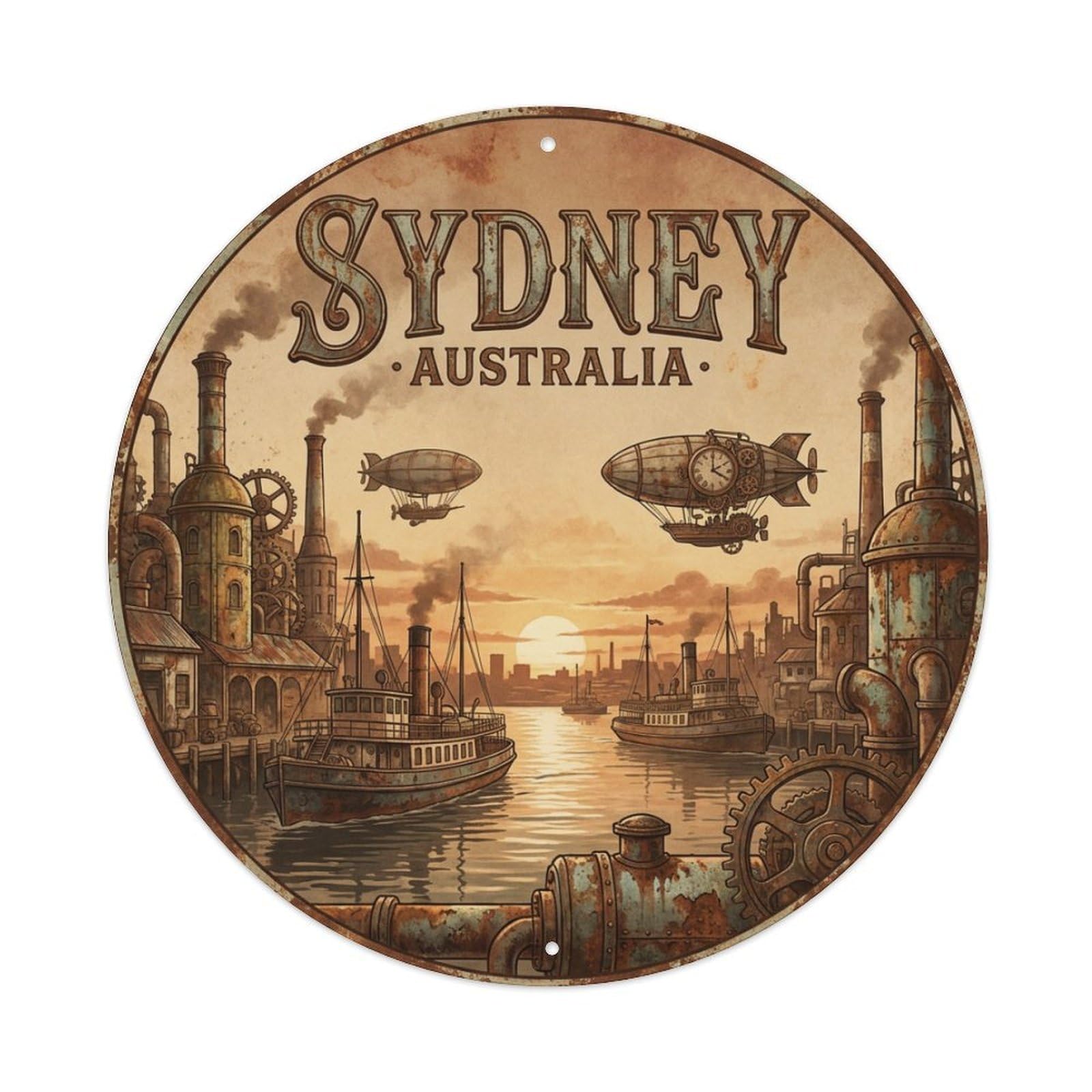 Vintage Travel Sydney Australia Sailor Metal Tin Sign