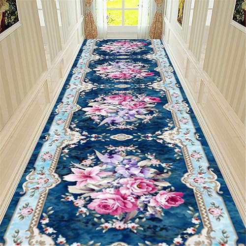 Miniatura 2 de Alfombra de pasillo alfombra de entrada para pasillo S patrones geométricos de flores 3D alfombra de región sin olor alfombra antideslizante