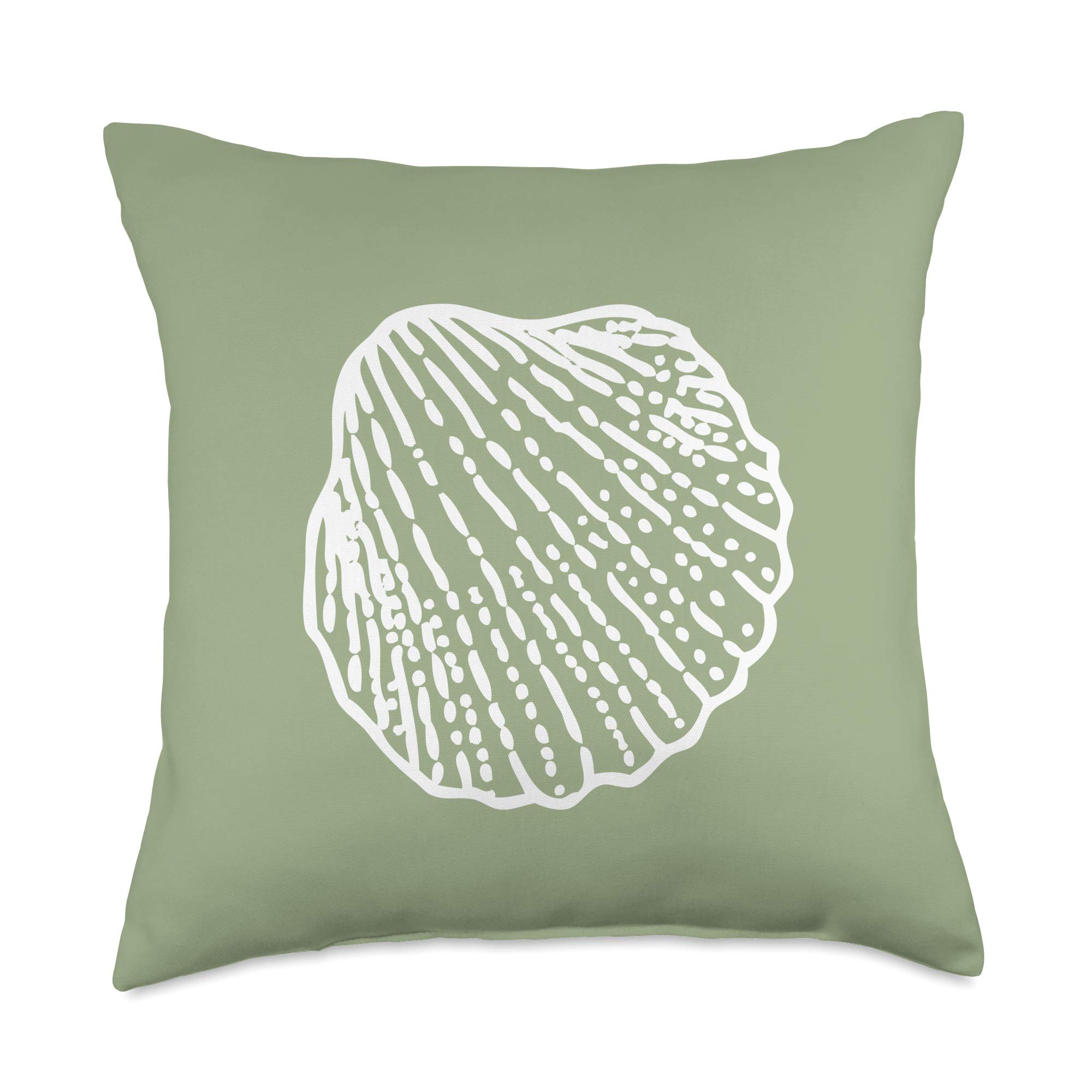 Amazon.com: Sage Green Designs Sage Green Aesthetic Coastal Clam Shell  Pattern Throw Pillow, 18x18, Multicolor : Home & Kitchen