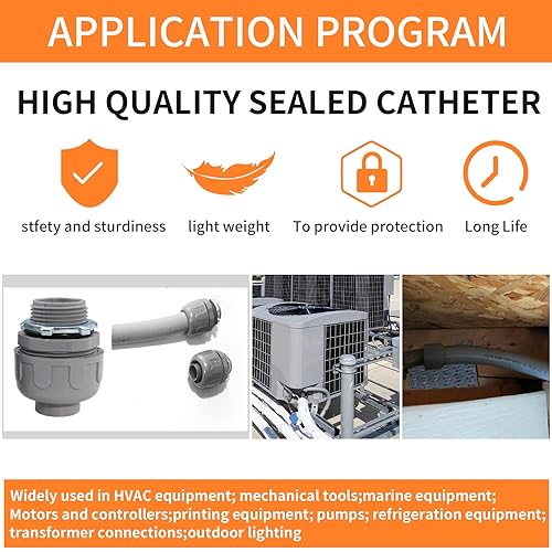 Miniatura 4 de Conector hermético de líquido de 34 pulgadas, accesorios de conducto eléctrico de PVC, conector de conducto flexible recto de 180 grados para el