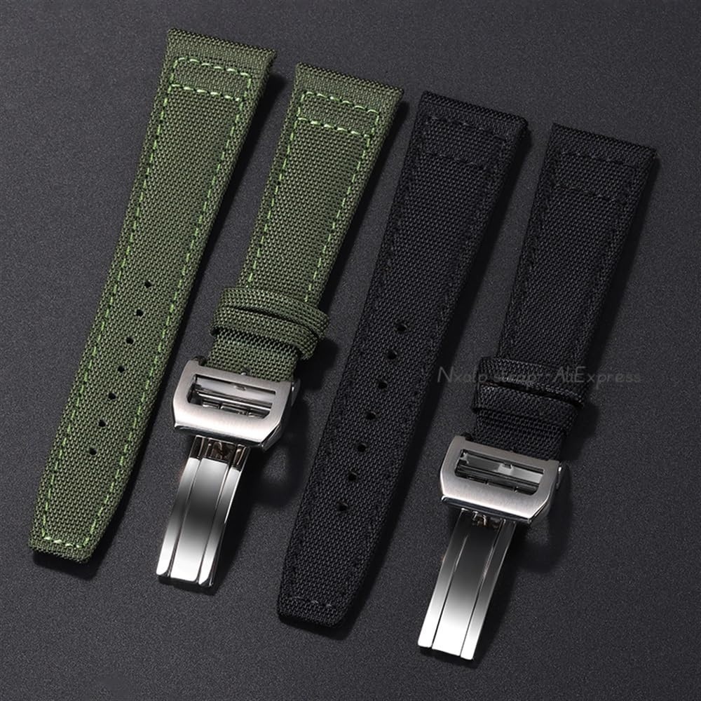 Bracelet de montre en nylon tissé, Bracelet de montre en nylon 20mm 21mm 22mm bracelet de montre en toile bracelet de montre en tissu boucle pliante boucle ardillon bracelet de remplacement en cuir ny