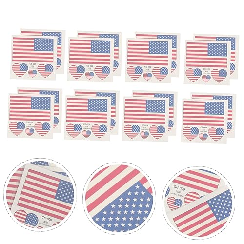 25pcs American Flag Tattoos Heart Design Stickers for July Celebrations Temporary Body Stickers for Parties Easy Application Arms Ankles and More