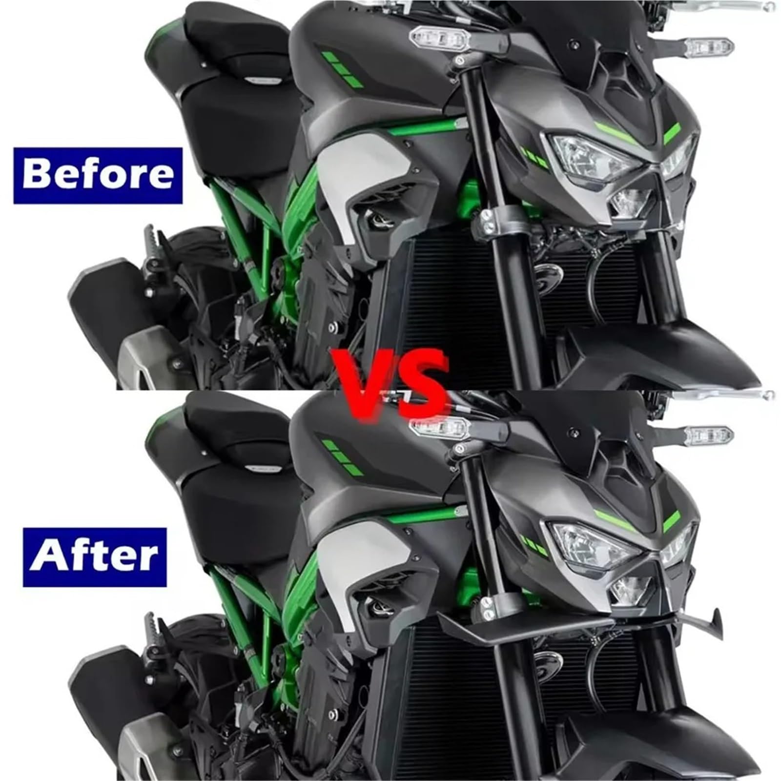 d'air Latéraux Carénage Avant Ailes Kit De Spoiler Avant pour pour Z900 Z900SE 2025+ Aileron, Cache Aérodynamique, Ailerons Carénage, Déflecteur D'appui